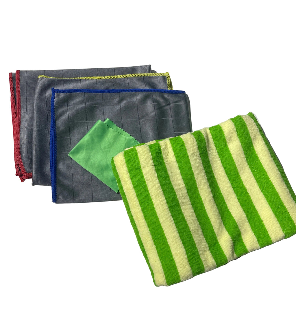Set 3 panni in fibra di carbonio, 1 panno bambù per occhiali, 1 panno naturale di bambù 62x128cm