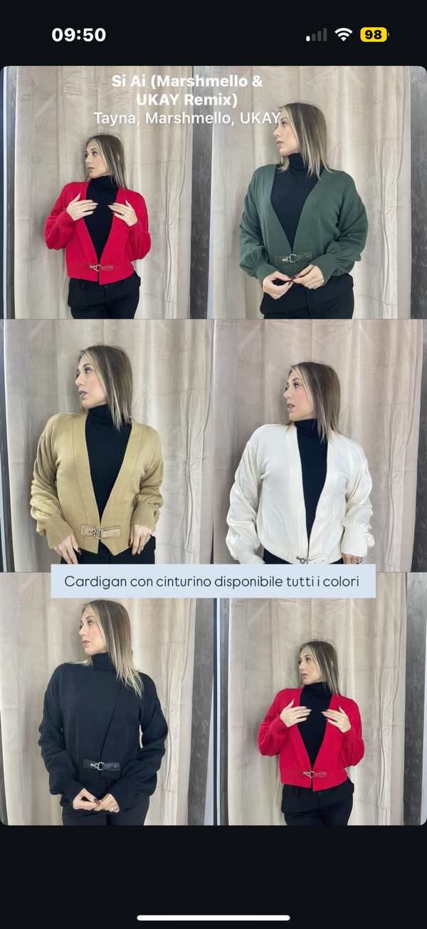 Cardigan con il cinturino