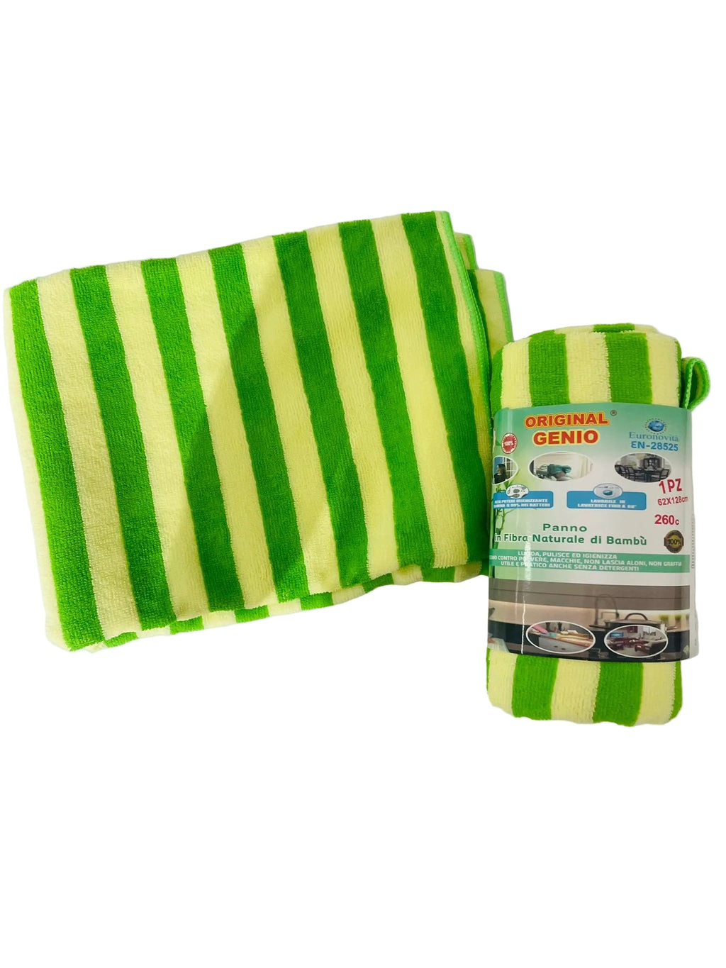 set 2 pezzi  panno in fibra naturale di bambù 62x128cm